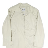 CHALOM Mens Cream Zip Jacket M Cotton Plain Classic Lightweight Comfortable