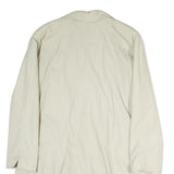 CHALOM Mens Cream Zip Jacket M Cotton Plain Classic Lightweight Comfortable