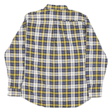 TOMMY HILFIGER Mens Blue & Yellow Check Shirt L Button Down Collar Long Sleeve