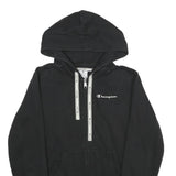 CHAMPION Womens Black Full Zip Hoodie L Cotton Blend Casual Sportswear
