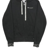 CHAMPION Womens Black Full Zip Hoodie L Cotton Blend Casual Sportswear