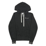 CHAMPION Womens Black Full Zip Hoodie L Cotton Blend Casual Sportswear