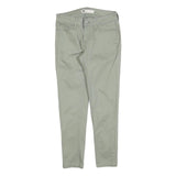 LEVI'S Womens Cotton Blend Slim Green Trousers W26 L25 Stylish Zip Closure