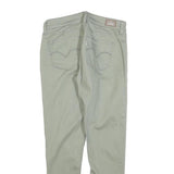 LEVI'S Womens Cotton Blend Slim Green Trousers W26 L25 Stylish Zip Closure