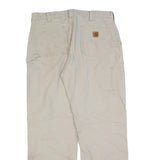 CARHARTT Mens Cotton Blend Beige Regular Fit Straight Trousers W36 L34 Workwear
