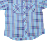WRANGLER Mens Blue & Purple Check Shirt L Casual Cotton Blend Western Style