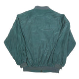 SILKBEAUTY Mens Green Silk Bomber Jacket S Woven Zip Closure Relaxed Fit