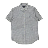 Ralph Lauren Checked Short Sleeve Shirt - Medium Blue Cotton