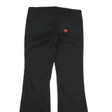 DICKIES Womens Black Cotton Regular Flared Trousers W30 L32 Workwear Pants