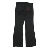 DICKIES Womens Black Cotton Regular Flared Trousers W30 L32 Workwear Pants