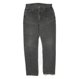 LEVI'S Womens Regular Fit Black Denim Jeans W32 L30 Cotton Blend Zip Pockets