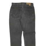 LEVI'S Womens Regular Fit Black Denim Jeans W32 L30 Cotton Blend Zip Pockets