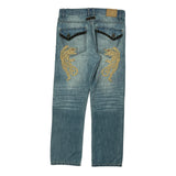 Epic Hero Studded Jeans - 34W 32L Blue Cotton Blend