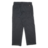 DICKIES Mens Cotton Blend Black Relaxed Straight Trousers W35 L32 Casual