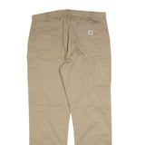 CARHARTT Mens Cotton Blend Beige Relaxed Straight Trousers W38 L34 Workwear