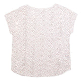 WHITE STUFF Womens Cream Printed Short Sleeve Round Neck Top UK 10 Cotton Blend