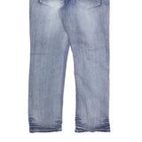 TRUE LUCK Mens Jeans Blue Regular Straight Denim Medium W36 L32 Stylish Casual