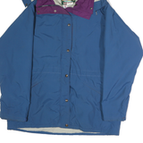 LL BEAN Womens Blue & Purple Outdoor Jacket L Polyester Zip Hooded Plain