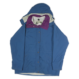 LL BEAN Womens Blue & Purple Outdoor Jacket L Polyester Zip Hooded Plain
