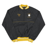 DOROTHY DUNNE Mens Black & Yellow Varsity Style Jacket L Nylon Plain Softball