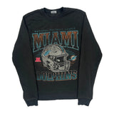 Miami Dolphins Logo Athletics Football Sweatshirt - Small Black Cotton