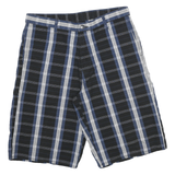 DICKIES Mens Cotton Blend Blue & White Check Casual Shorts XL W32 Comfortable