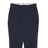 POLO RALPH LAUREN Womens Wool Blend Navy Blue Relaxed Straight Trousers W32 L26