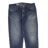 TOMMY HILFIGER Mens Blue Regular Straight Denim Dark W36 L30 Classic Design