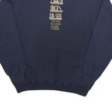 TUTLEX Mens Navy Blue Cotton Blend Crew Neck L Sweatshirt Book Graphic