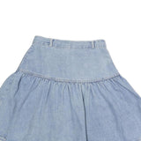 Womens Blue Denim Flare Short Cotton Skirt M Casual Summer Fashion