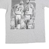MAJESTIC Mens Grey Los Angeles Lakers Graphic T-Shirt M Short Sleeve Crew Neck