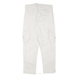 ZARA Womens Cotton Blend White Relaxed Cargo Trousers W30 L27 Casual Utility Zip