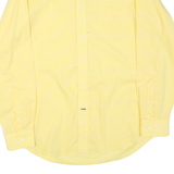 NAUTICA Womens Yellow Check Shirt L Button Down Cotton Blend Casual