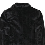 TILBER Womens Black Burnout Floral Velvet Button Jacket UK 10 Polyester Blend