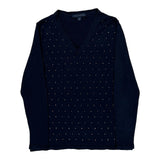 Tommy Hilfiger Studded Sweater - Medium Navy Cotton