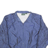 SADDLEBRED Womens Blue Jacket L Polyester Blend Plain Zip Lightweight Stylish