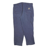 CARHARTT Mens Cotton Blend Navy Relaxed Straight Trousers W38 L30 Workwear