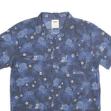 LEVI'S Mens Blue Floral Cotton Short Sleeve Shirt XL Summer Casual