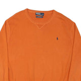 POLO RALPH LAUREN Mens Orange Plain Cotton Blend Pullover Crew Neck Jumper L