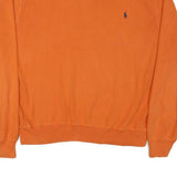 POLO RALPH LAUREN Mens Orange Plain Cotton Blend Pullover Crew Neck Jumper L
