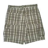 Wrangler Checked Cargo Shorts - 32W 8L Green Cotton
