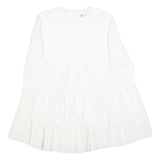 ZARA Womens White Fit & Flare Woven Dress Polyester Blend Long Sleeve M