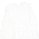 ZARA Womens White Fit & Flare Woven Dress Polyester Blend Long Sleeve M