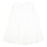 ZARA Womens White Fit & Flare Woven Dress Polyester Blend Long Sleeve M
