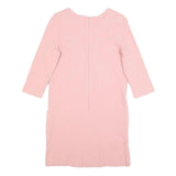 GANNI Womens Pink Fit & Flare Cotton Blend Dress Short Sleeve Knee Length S