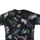 ZARA Womens Black Graphic T-Shirt L Short Sleeve Crew Neck Abstract Print