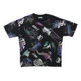 ZARA Womens Black Graphic T-Shirt L Short Sleeve Crew Neck Abstract Print