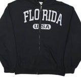 PACIFIC & COMPANY Mens Black Florida USA Zip Hoodie L Casual Cotton Blend