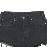 LEVI'S Womens Black Denim Cut-Off Shorts S W28 Frayed Hem Casual Summer