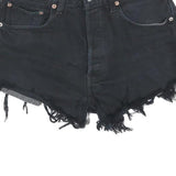 LEVI'S Womens Black Denim Cut-Off Shorts S W28 Frayed Hem Casual Summer